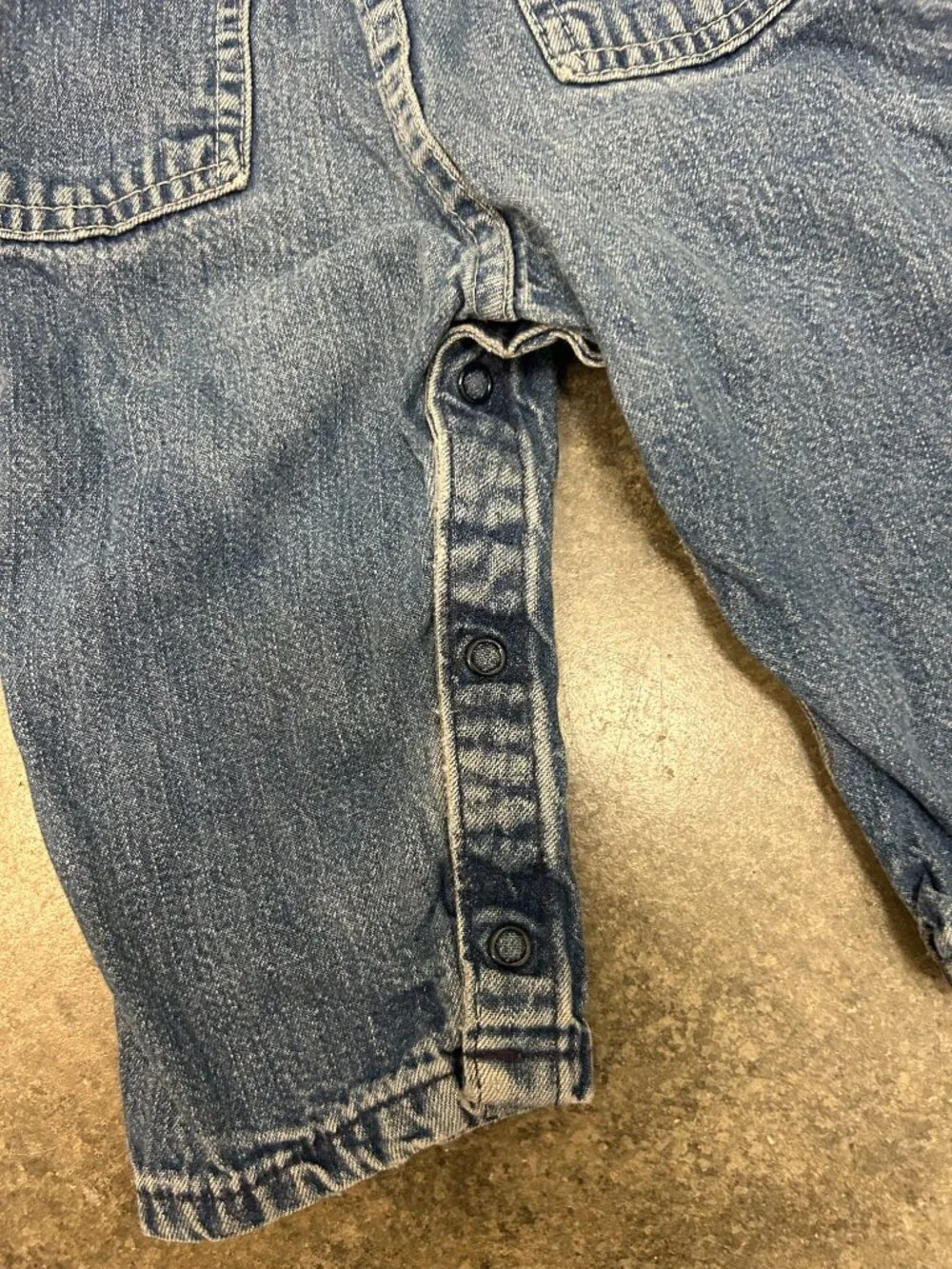 Vintage OshKosh B'Gosh Denim Overalls 12M Made in USA Baby Vestbak